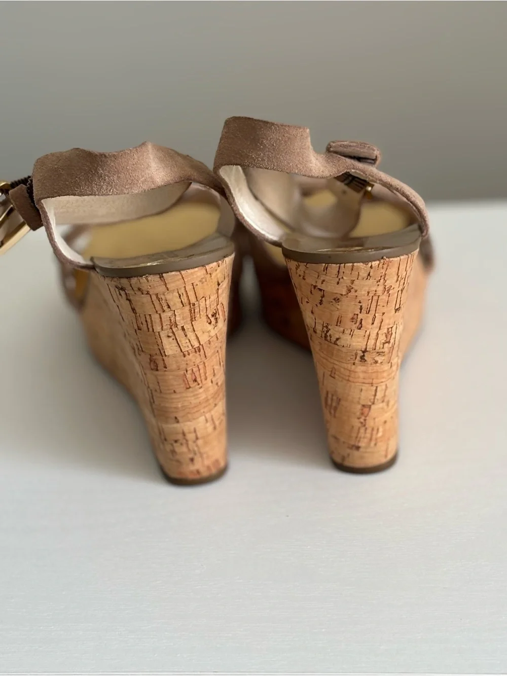 Michael Kors Suede Cork Wedge Sandals – Size 9